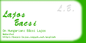 lajos bacsi business card
